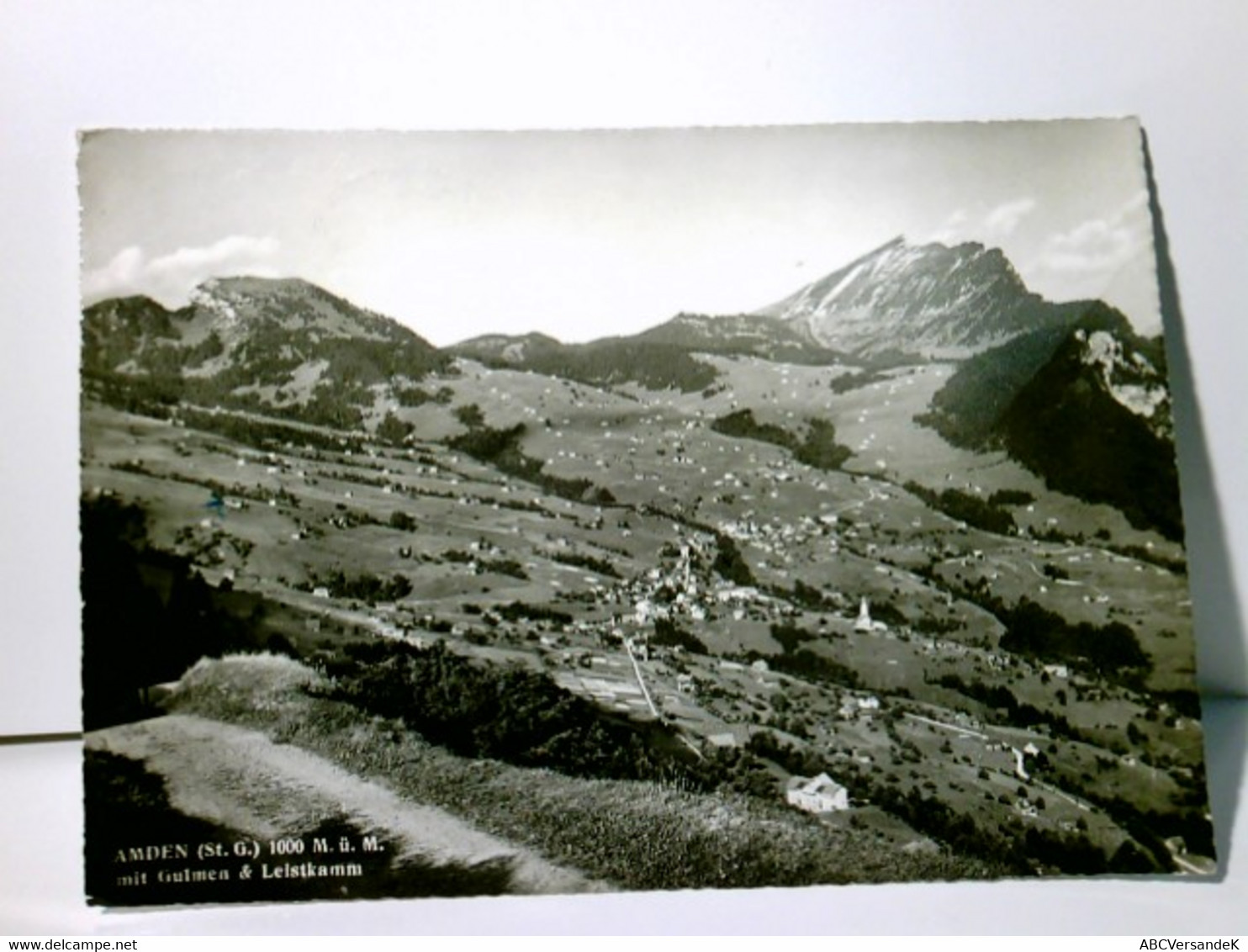 Amden Mit Gulmen & Leistkamm. Schweiz. Alte Ansichtskarte / Postkarte S/w. Gel. 1959.  Panoramablick über Den - Amden