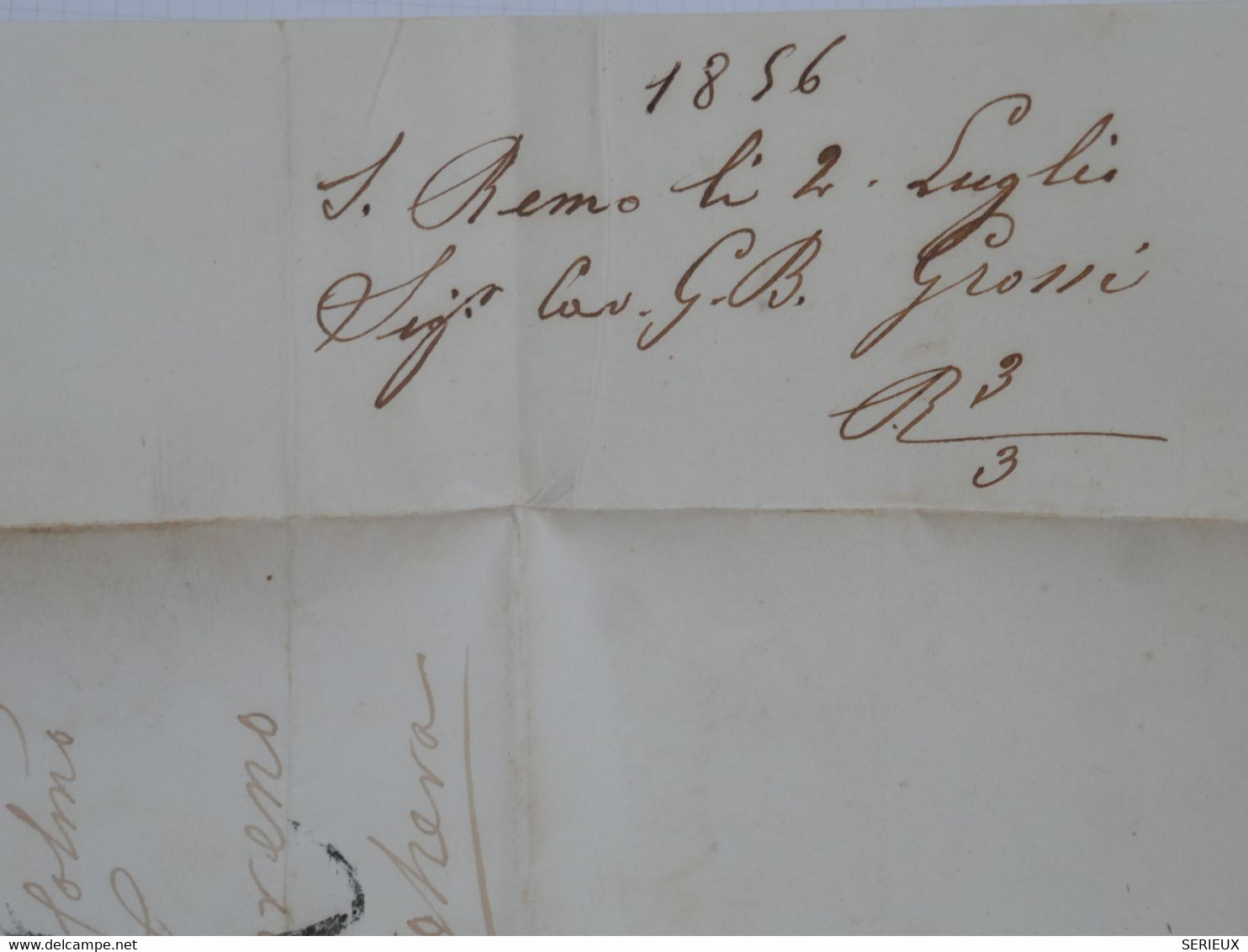 BF12 ITALIA   BELLE LETTRE  1856 SAN REMO A BOGHERA ++ AFFRANCH.  INTERESSANT - Unclassified