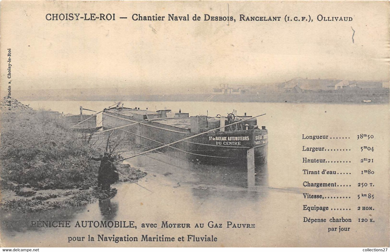 94-CHOISY-LE-ROI- CHANTIER NAVAL DE DESBOIS, RANCELANT (I.C.F ) OLLIVAUD - PENICHE AUTOMOBILE - Choisy Le Roi