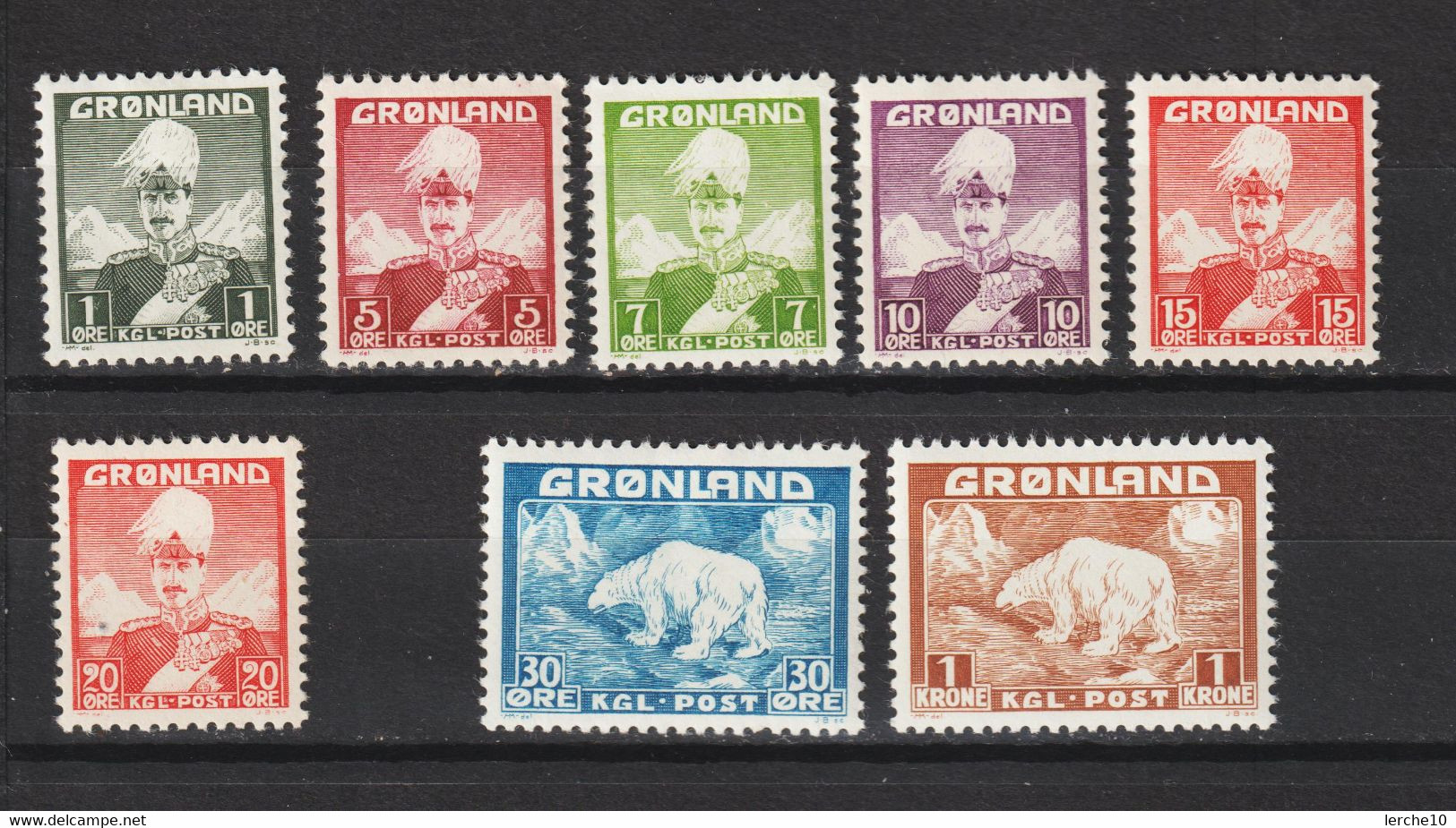 Grönland Greenland Dänemark 1938 1946 Mi 1-7 + 26 - Unused Stamps