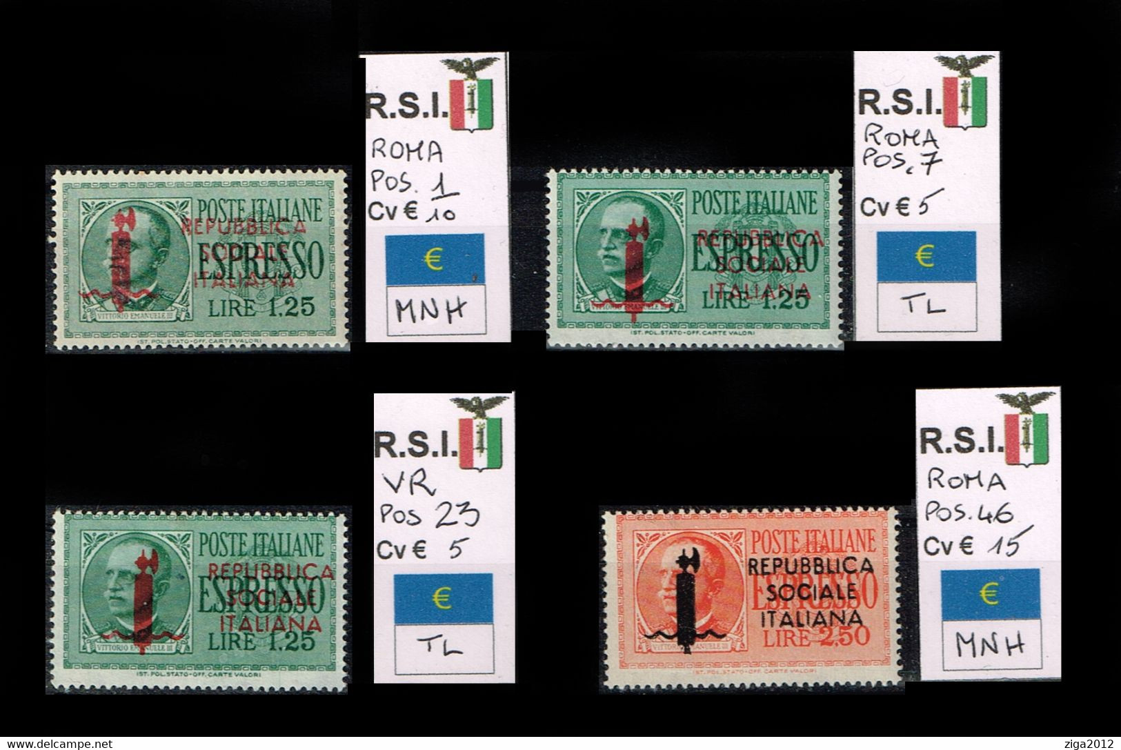 ITALY 1944 RSI ESPRESSI SOPRASTAMPATI - Eilsendung (Eilpost)