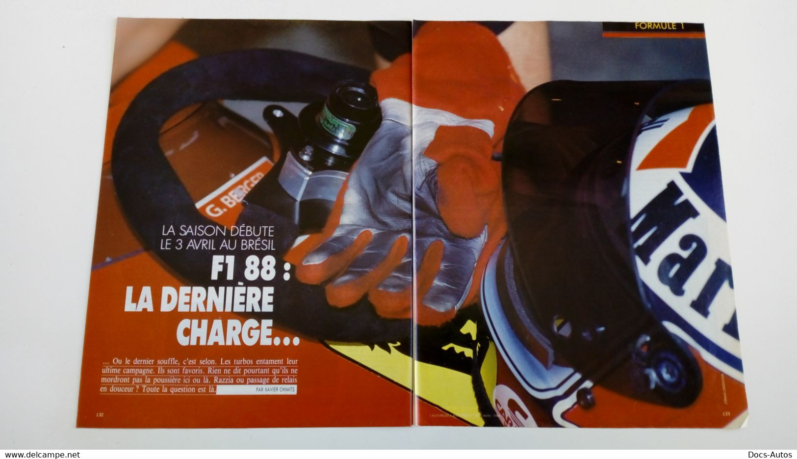 Coupure De Presse De 1988 Grand Prix Du Bresil De Formule 1 - Automobile - F1