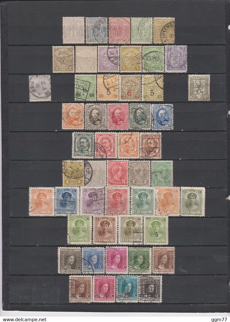 160 TIMBRES LUXEMBOURG OBLITERES & NEUFS**&* + SANS GOMME DE 1874 à 1971  Cote : 89,65 € - Oblitérés