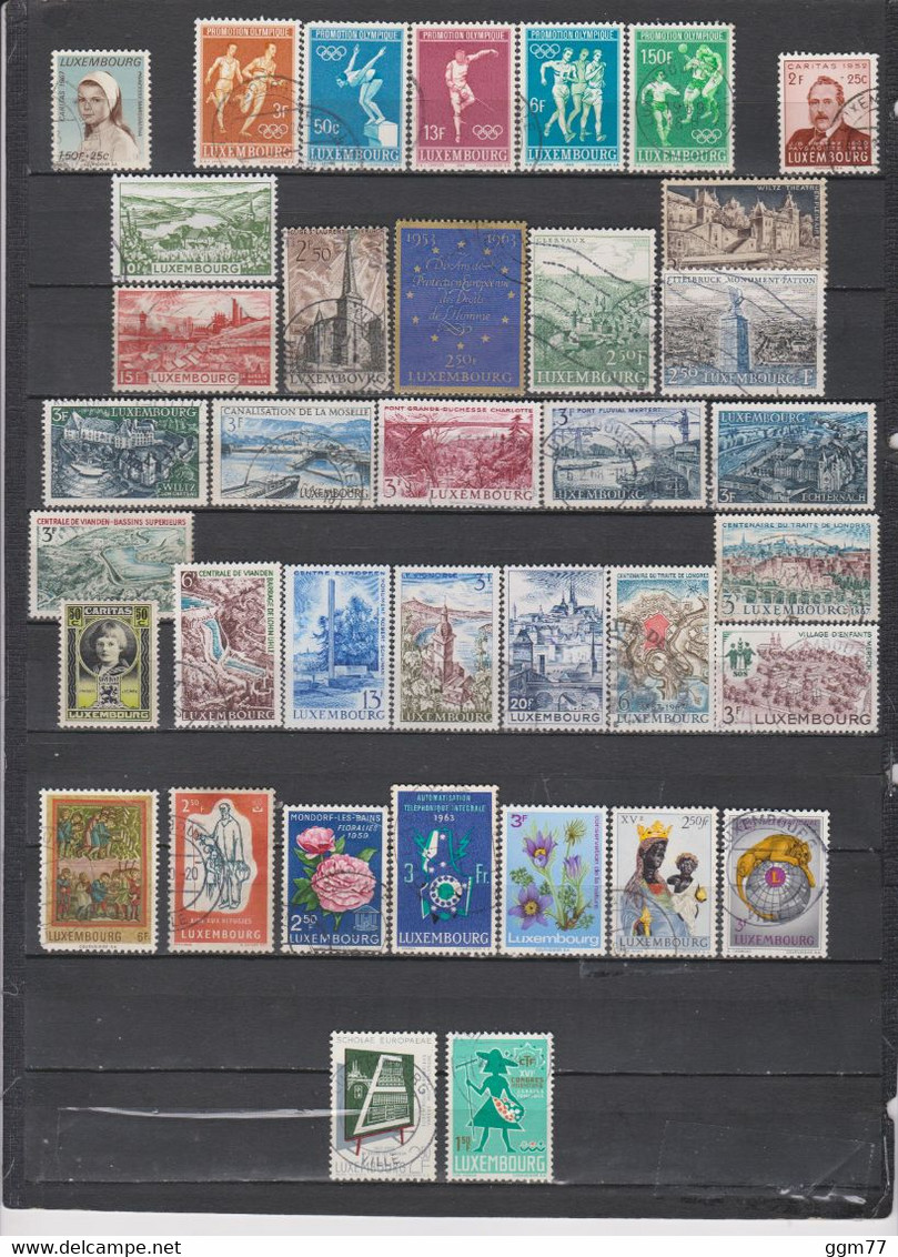 160 TIMBRES LUXEMBOURG OBLITERES & NEUFS**&* + SANS GOMME DE 1874 à 1971  Cote : 89,65 € - Oblitérés