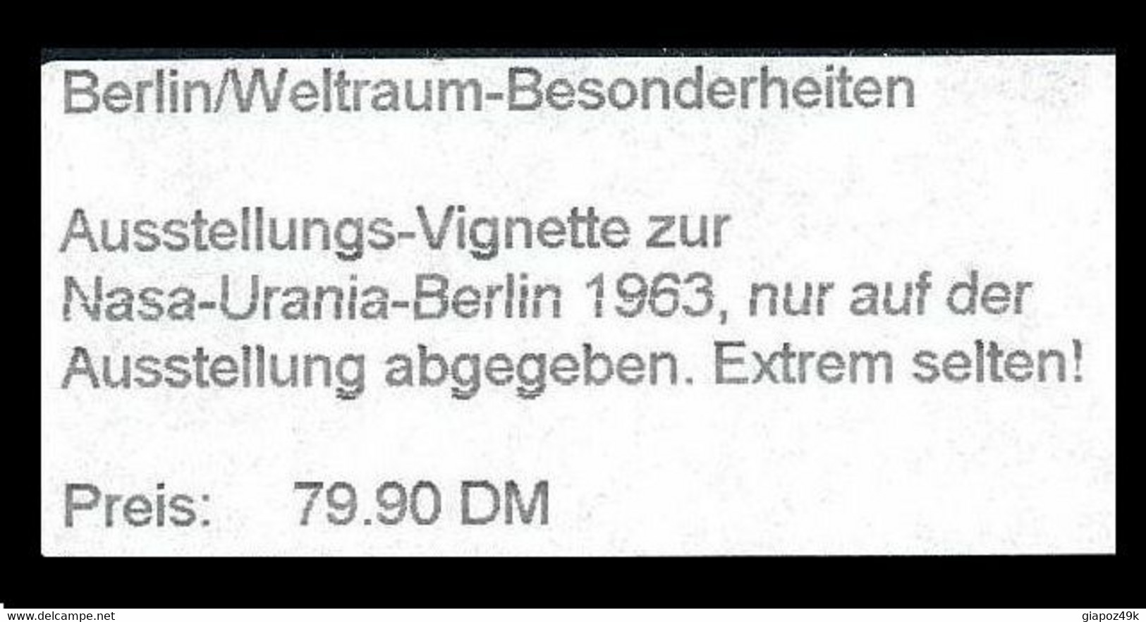 ● GERMANIA BERLIN 1963 ️ NASA ️ URANIA ️ BERLIN ️ Erinnofilia ️ Nuovo **  Lotto N. 4726 - Etiquettes 'Recommandé' & 'Valeur Déclarée'