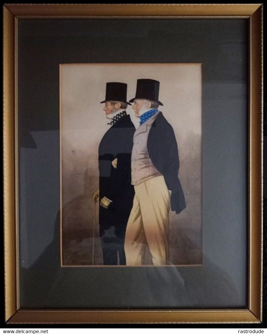 Richard Dighton (1795-1880) ADMIRAL ROUS & MR GEORGE PAYNE Pen,ink & Watercolour, 20 By 14cm (Horse Racing Pferderennen) - Acquarelli