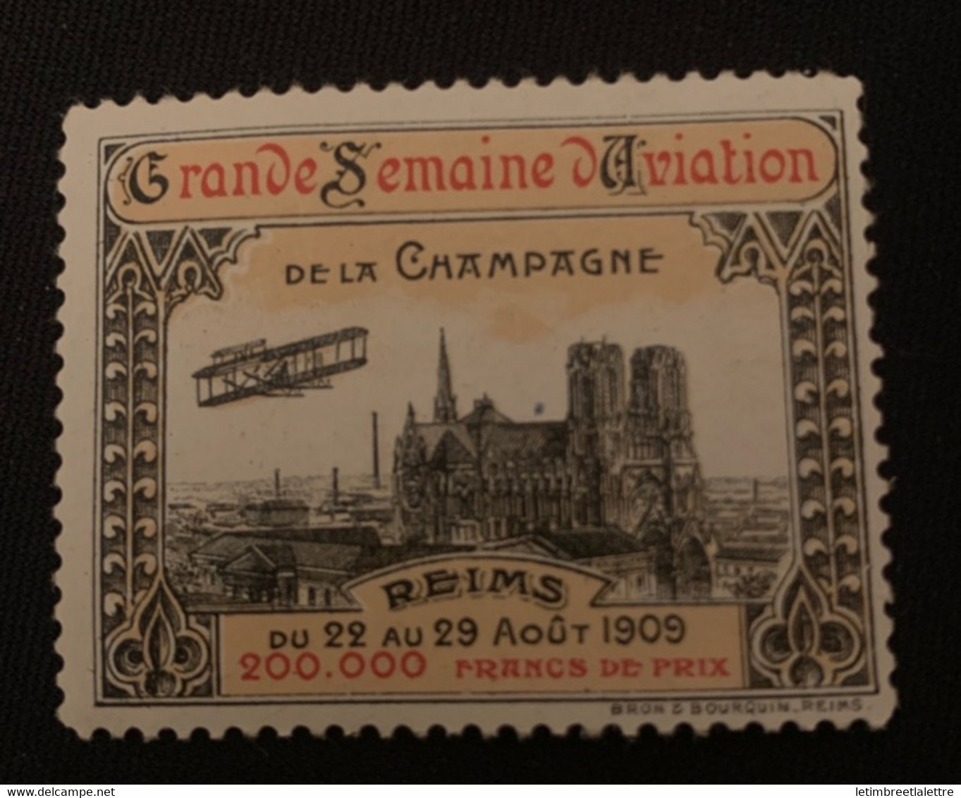 ⭐ France - Vignette - Grande Semaine D’aviation De La Campagne - Reims 1909 ⭐ - Aviación