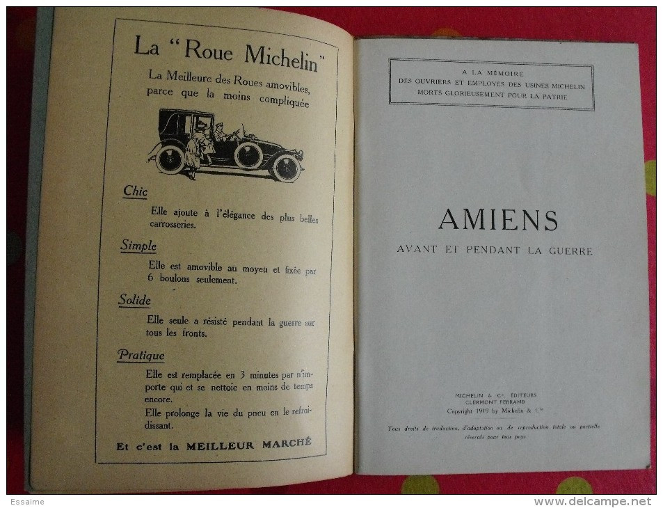 Guides Illustrés Michelin Des Champs De Bataille Guerre 1914-1918. Amiens Avant Et Pendant La Guerre. 1919 - Oorlog 1914-18