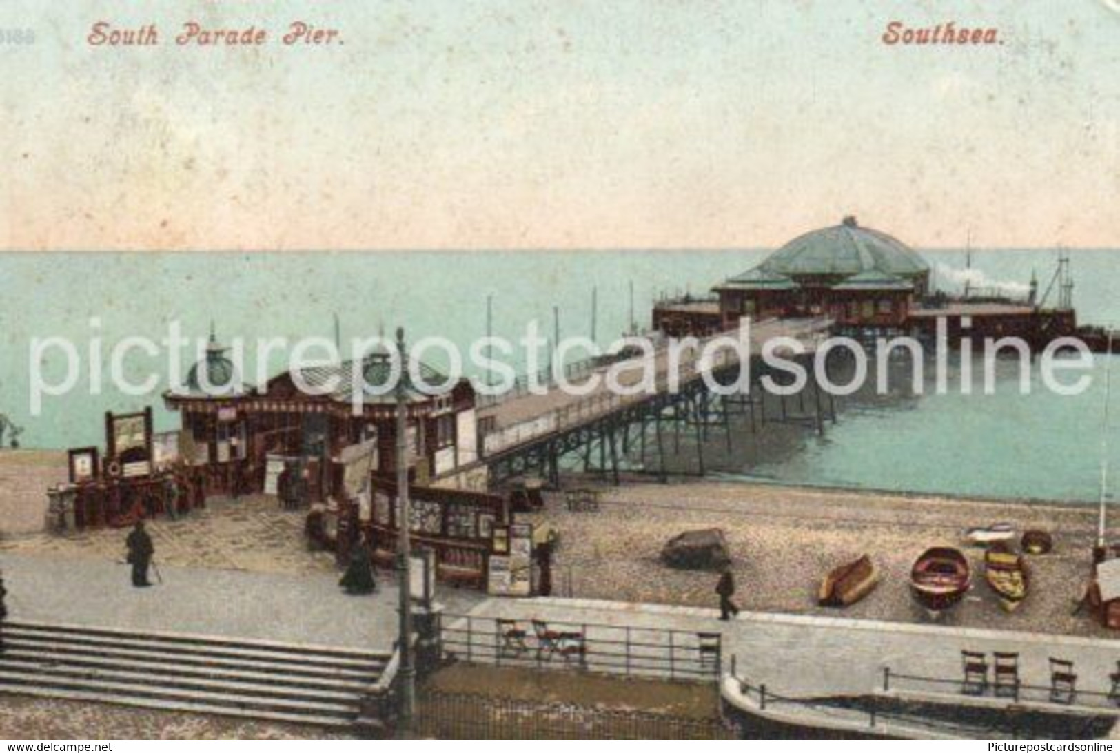 SOUTHSEA SOUTH PARADE PIER OLD COLOUR POSTCARD HAMPSHIRE - Southsea