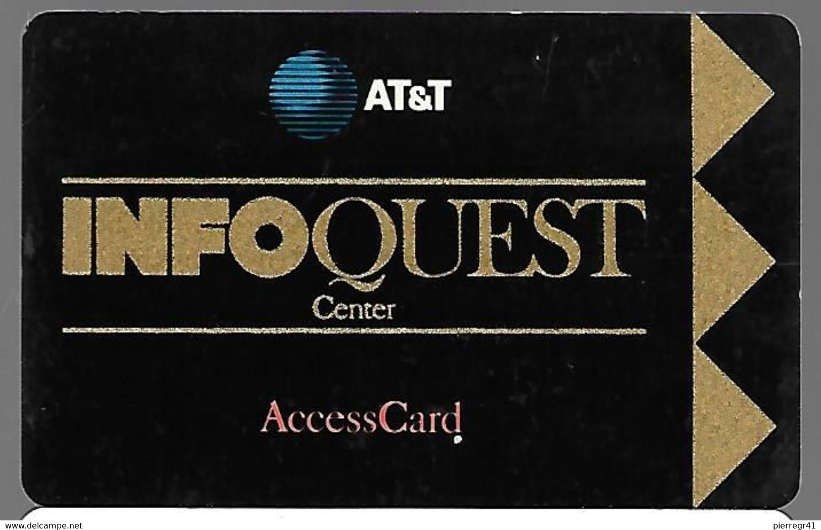 CARTE- PREPAYEE-MAGNETIQUE-USA-AT&T-INFOQUEST CENTER-Plastic Epais-T BE-RARE - AT&T