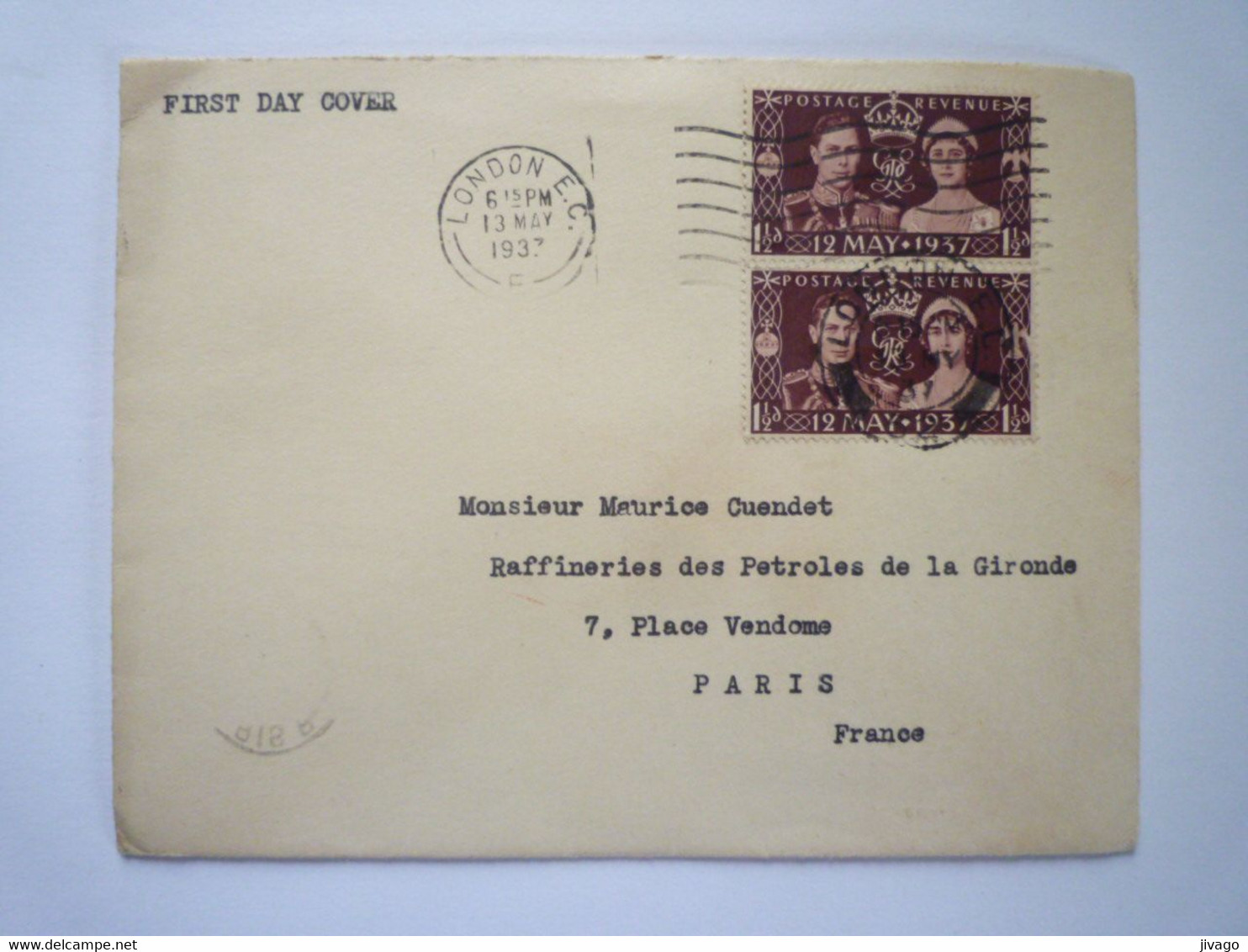 TI - 2022 - 154  Lettre Au Départ De LONDON  E.C.  à Destination De PARIS  1937  FDC   XXX - Cartas & Documentos