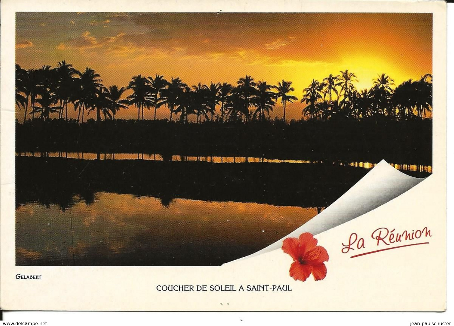 Réunion - Ocean Indien - Coucher De Soleil Sur Cocoteraie Sur L'etang De Saint Paul **CPSM ** - Saint Paul