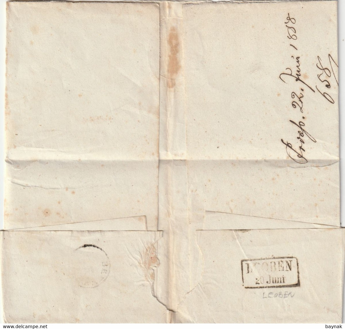 TAUFERS ( TIROL )  --  Via KLAGENFURT,  LEOBEN  --  1838    ---   PREFILATELIC FOLDED LETTER  --  FALTBRIEF - Ohne Zuordnung