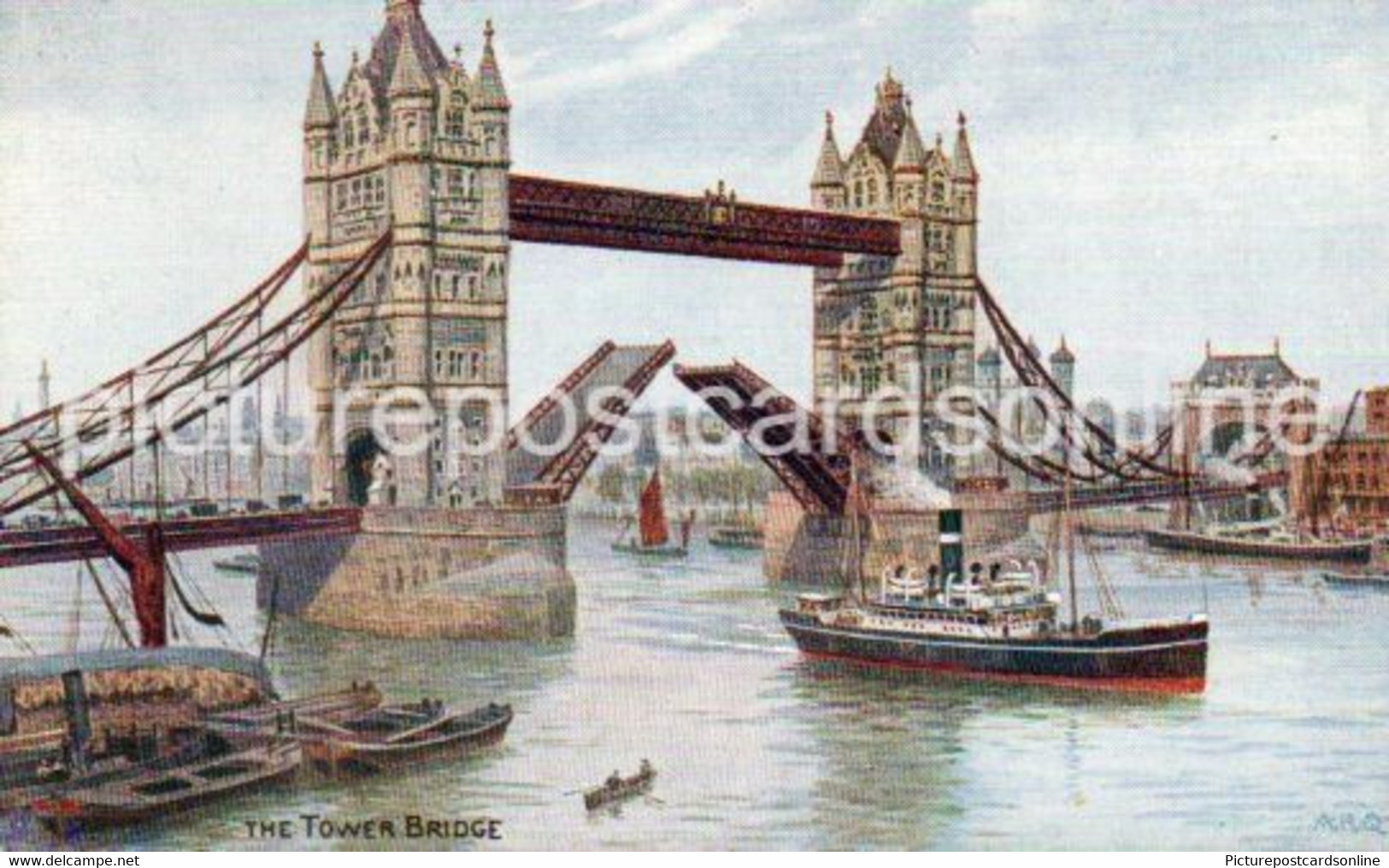 THE TOWER BRIDGE LONDON OLD COLOUR ART POSTCARD SIGNED A.R QUINTON SALMON NO 1207 - Quinton, AR
