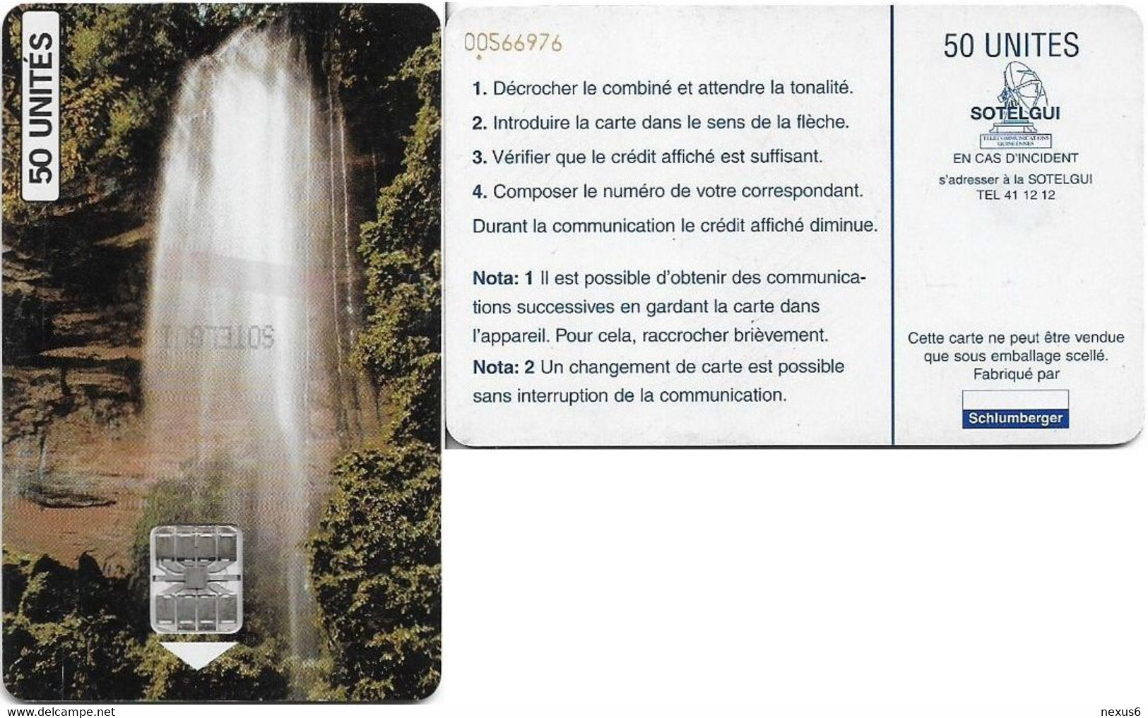 Guinea - Sotelgui - Waterfall, SC7, Cn. 00566976, 50Units, Used - Guinée