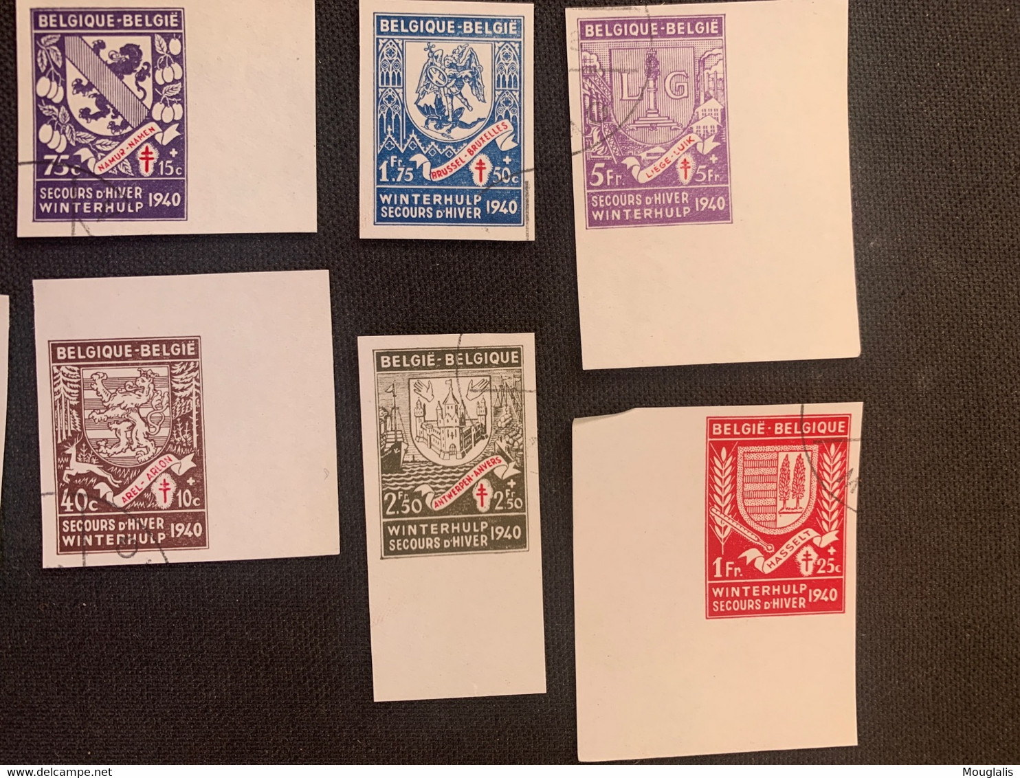 Belgique Belgium 1940 Fragments Entier Postaux  Du No 547 Au 555 - Other & Unclassified