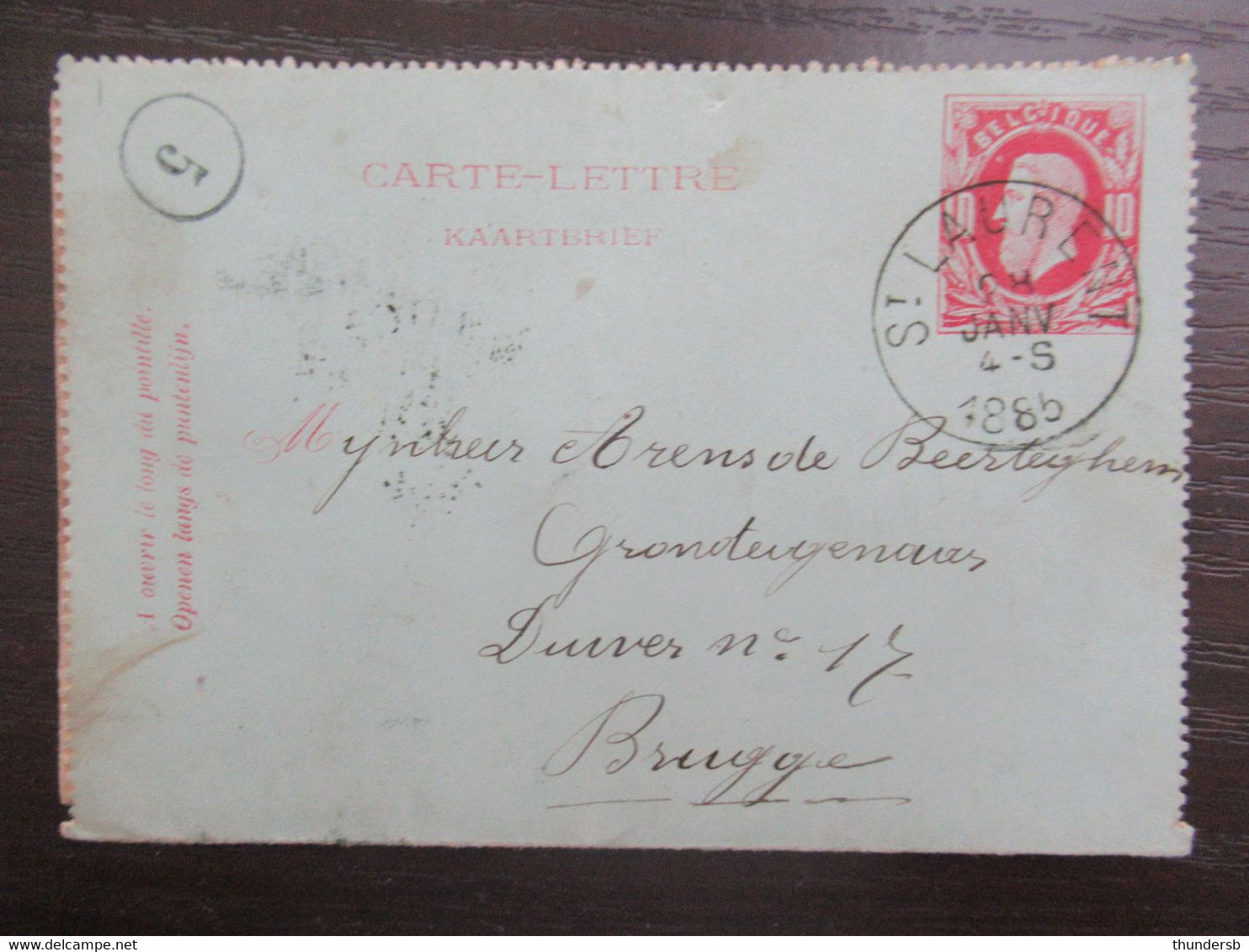 2 Stukken Met Zeldzame Afstempeling St-Laurent (Sint-Laureins, Oost-Vlaanderen) - Cartes Postales 1871-1909