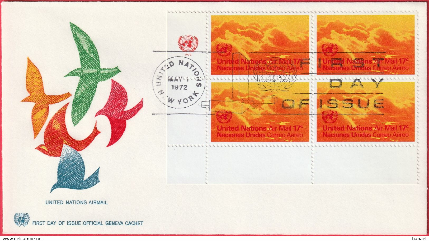 FDC - Enveloppe - Nations Unies - (New-York) (1-5-72) - United Nations Airmail (2) (Recto-Verso) - Cartas & Documentos