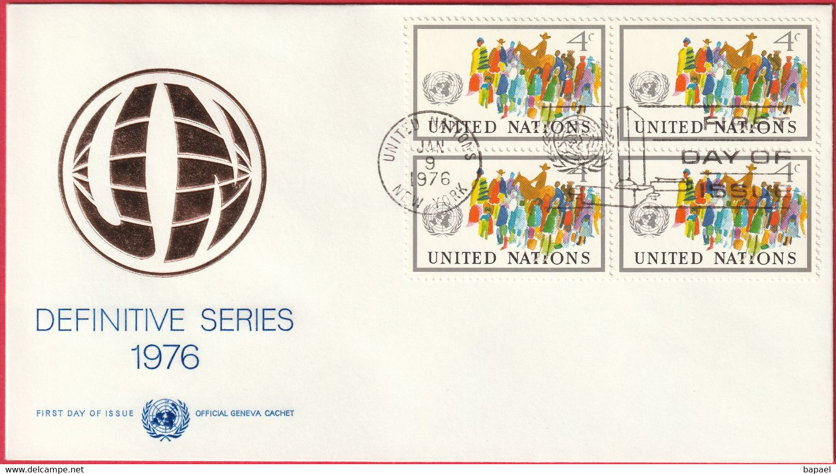 FDC - Enveloppe - Nations Unies - (New-York) (9-1-76) - Definitive Séries 1976 (Recto-Verso) - Lettres & Documents