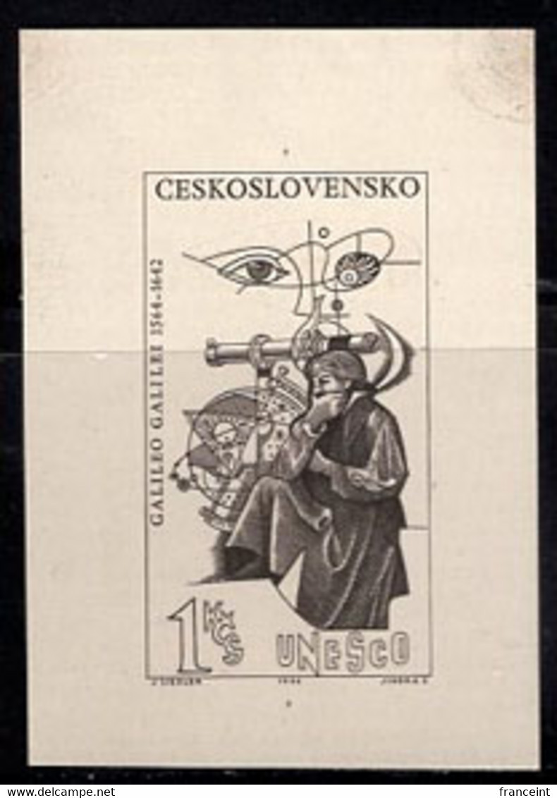 CZECHOSLOVAKIA(1964) Galileo. Die Proof On Thin Carton. Scott No 1231. Expert Mark On Reverse. Only 2-3 Exist! - Probe- Und Nachdrucke