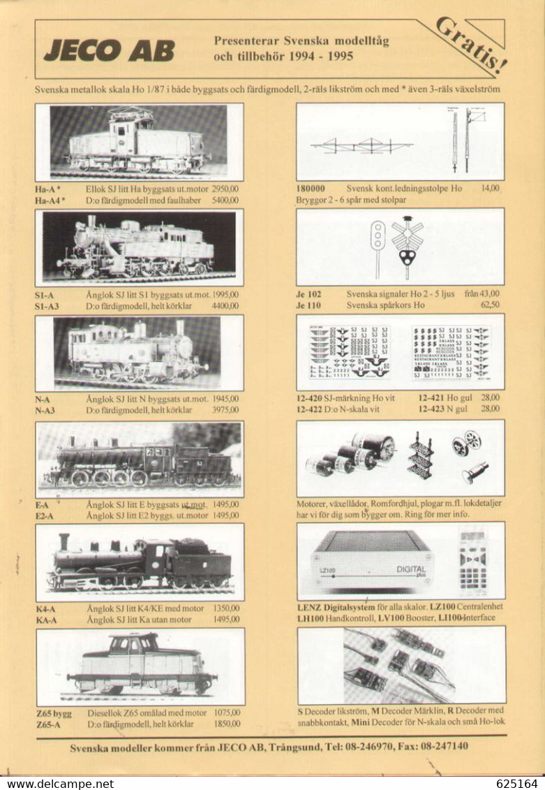 Catalogue JECO AB 1994/95 Svensk Utgåva Skala HO 1/87  - En Suédois - Non Classificati