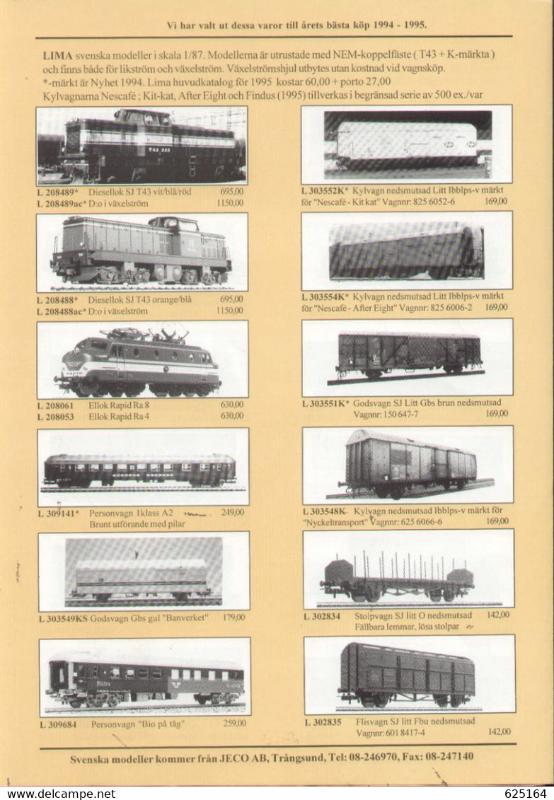 Catalogue JECO AB 1994/95 Svensk Utgåva Skala HO 1/87  - En Suédois - Sin Clasificación