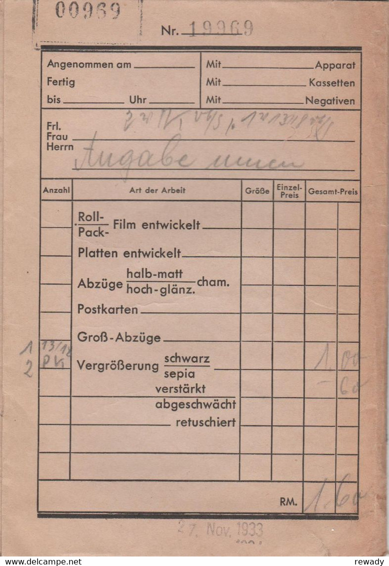 Mimosa - Papiere Platten Films (Munchen) - Photo Paper Envelope / Umschlag Aus Fotopapier / Advertising Publicité - Matériel & Accessoires