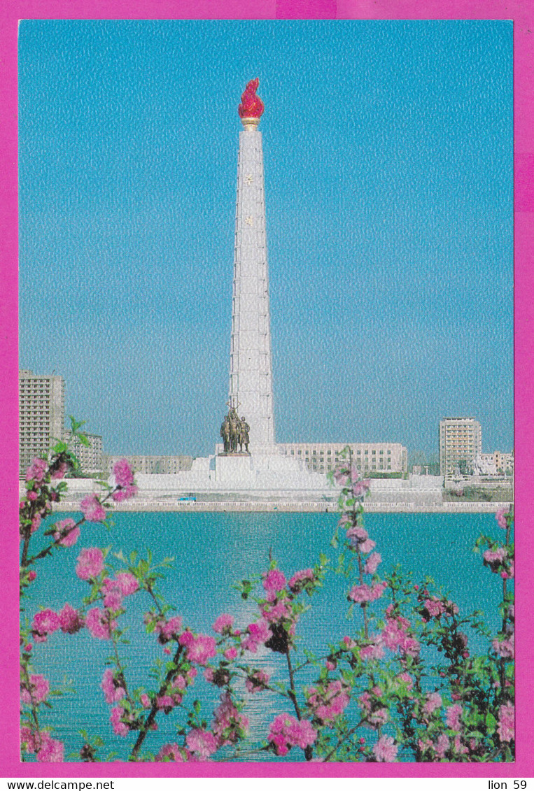 281333 / North Korea - Pyongyang - Juche Tower Idea Taedong River  Worker Of Korea Party Monument PC Nordkorea - Corée Du Nord