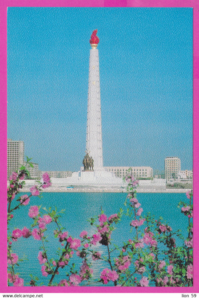 281332 / North Korea - Pyongyang - Juche Tower Taedong River  Worker Of Korea Party Monument PC Nordkorea - Corée Du Nord