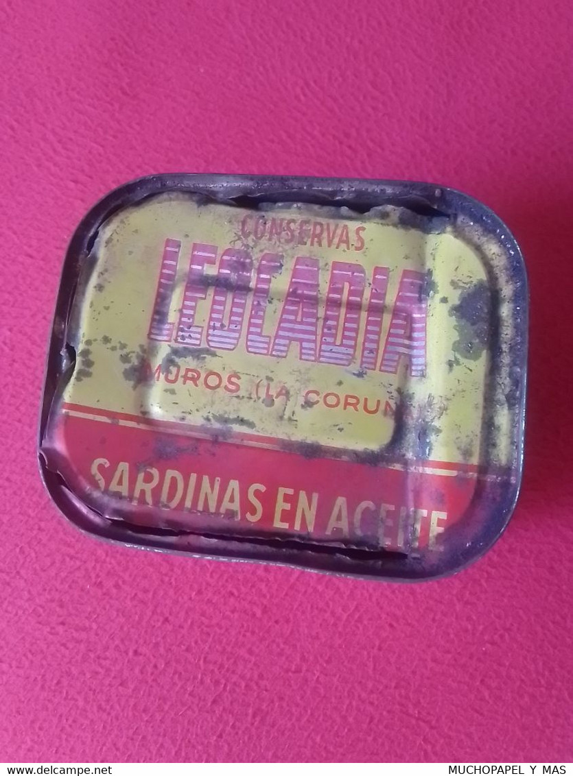 SPAIN ANTIGUA LATA DE SARDINAS EN ACEITE CONSERVAS LEOCADIA MUROS LA CORUÑA DANIEL RODRÍGUEZ SARDINES PILCHARDS OLD TIN. - Dosen