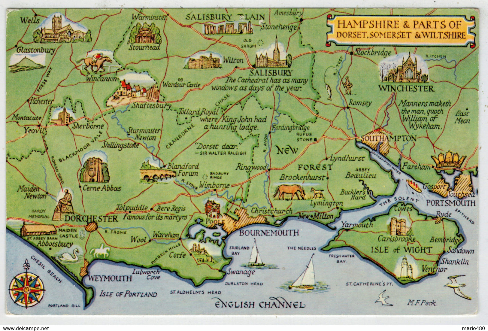 C.P.  PICCOLA      HAMPSHIRE   E  PART  OF  DORSET, SOMERSET & WILTSHIRE       (VIAGGIATA) - Portsmouth