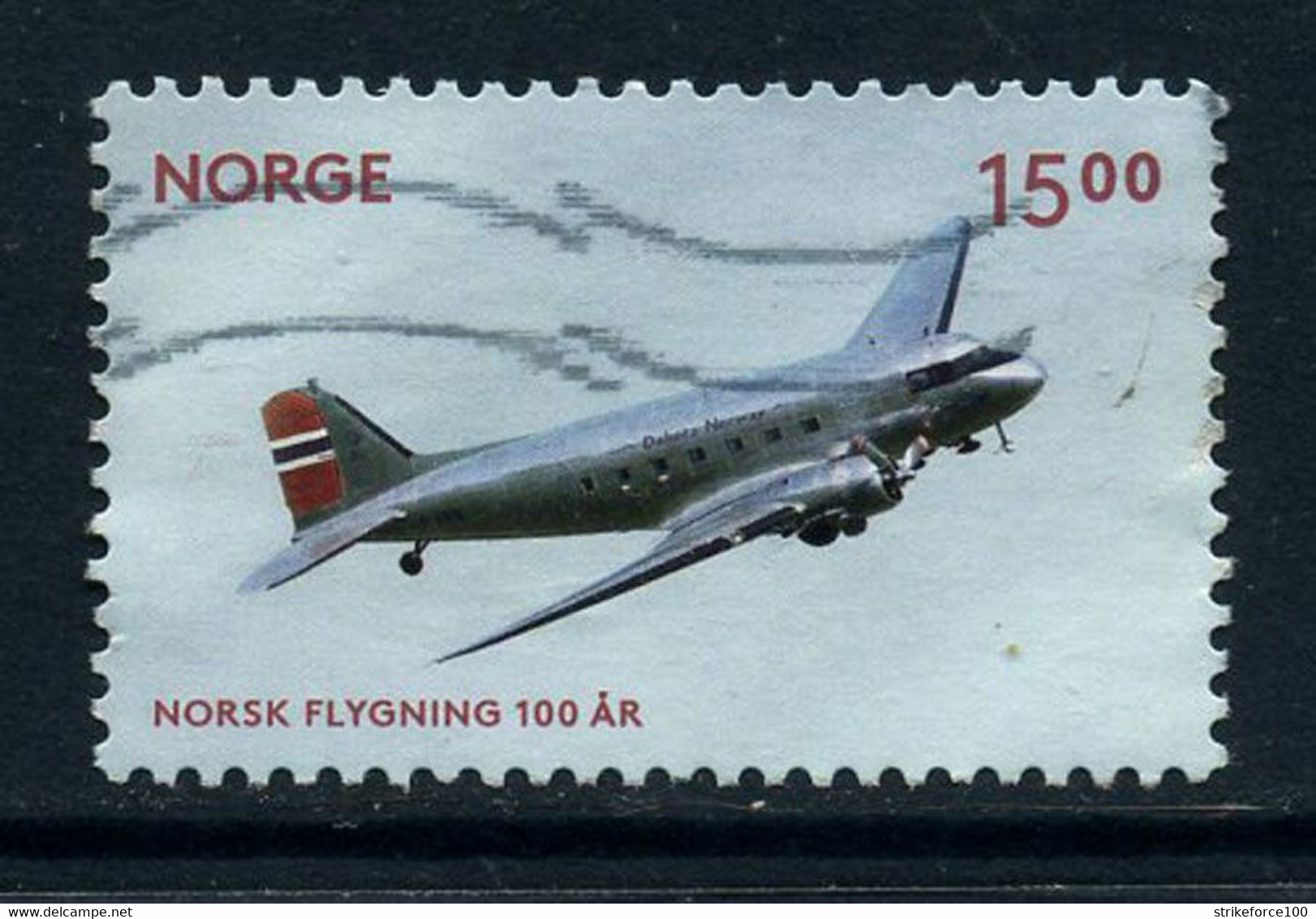 Norway 2012 - Centenary Of Norwegian Aviation, 15k Used Stamp. - Oblitérés