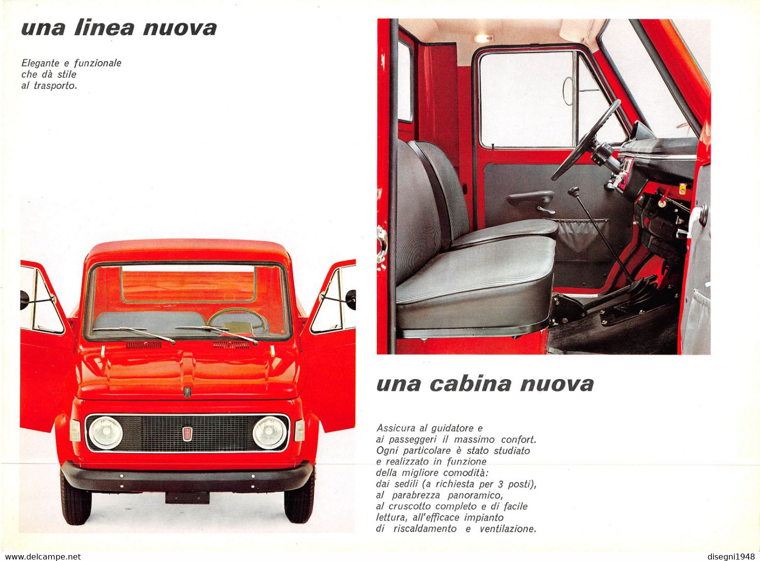 011761 "FIAT 616 N2 - AUTOCARRO LEGGERO CASSONATO" VOLANTINO PUBBL. ILLUSTR. ORIG. - Trucks