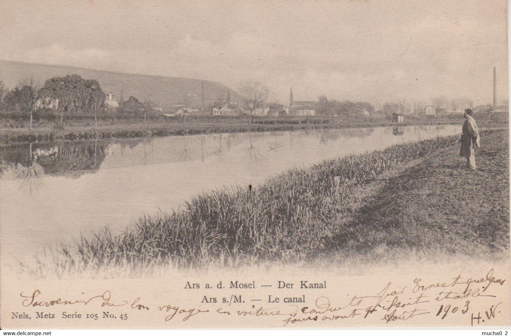 57 - ARS SUR MOSELLE - LE CANAL - NELS SERIE 105 N° 45 - Ars Sur Moselle