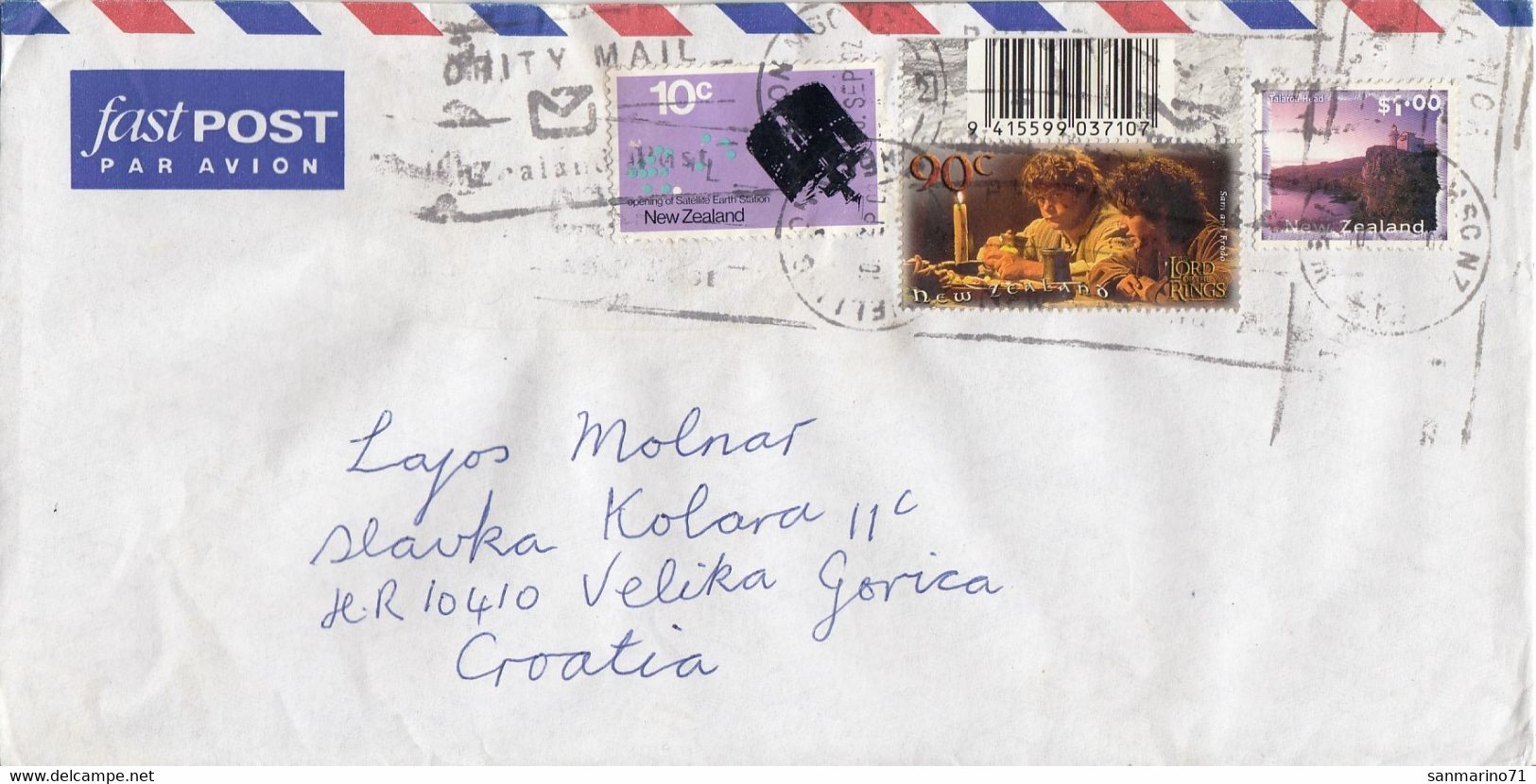 NEW ZEALAND Cover Letter 528,box M - Airmail