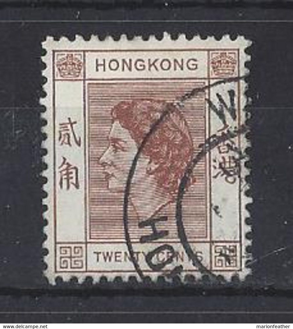 HONG KONG.....QUEEN ELIZABETH II..(1952-22.)...." 1954.."....20c  ....SG181.......CDS....VFU... - Gebraucht