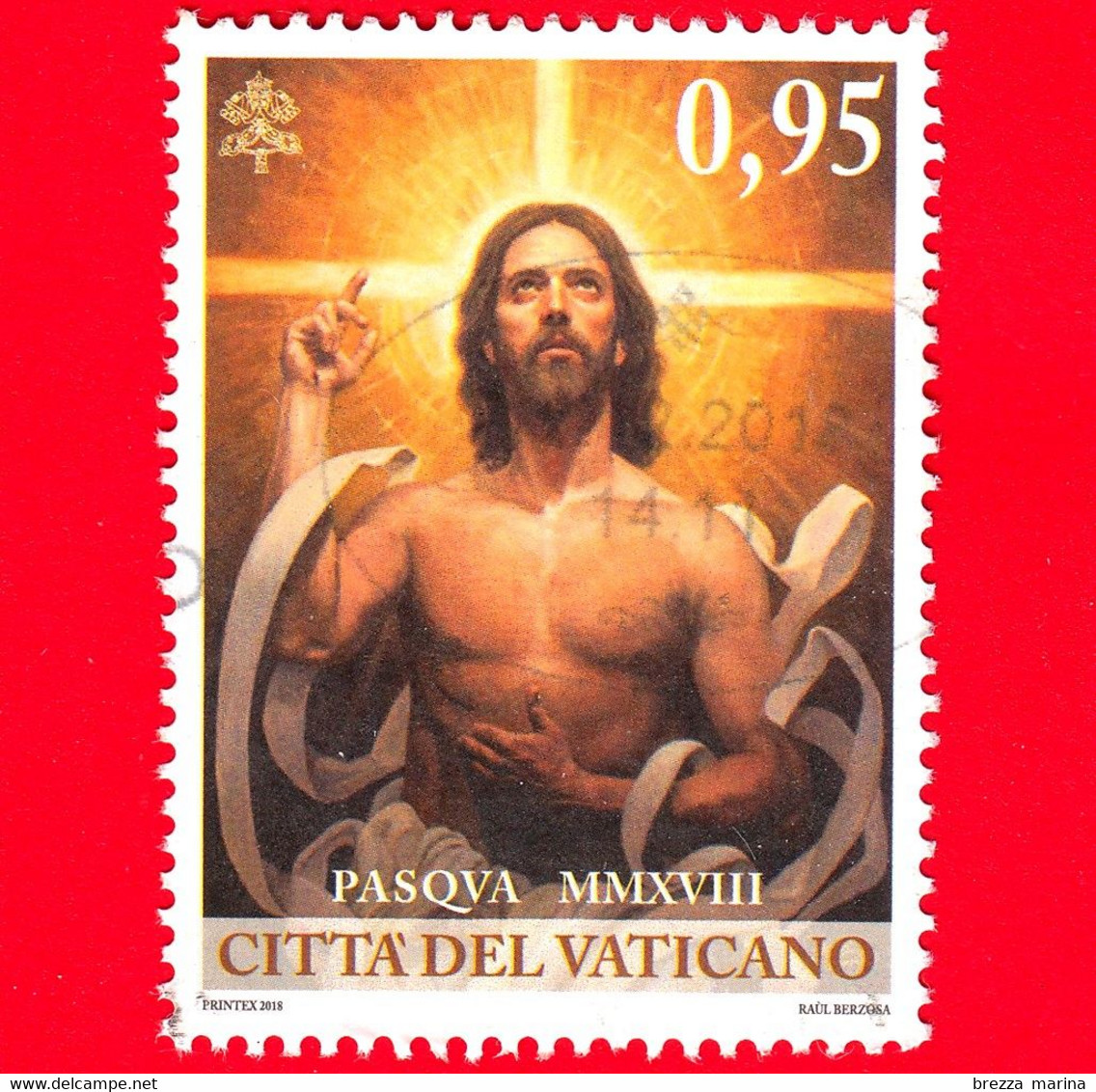 VATICANO - Usato - 2018 - Pasqua - Easter - Gesù Risorto - Raúl Berzosa Fernández - 0.95 - Used Stamps