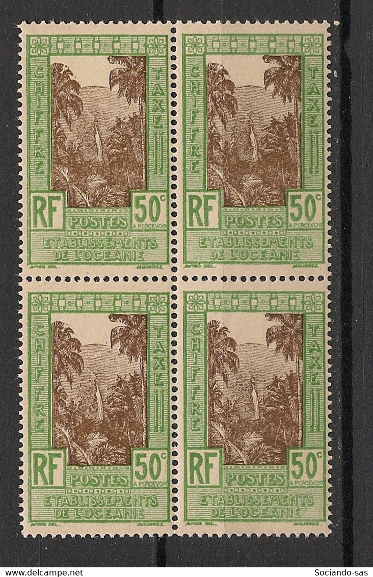 OCEANIE - 1929 - Taxe TT N°Yv. 13 - 50c Vert - Bloc De 4 - Neuf Luxe ** / MNH / Postfrisch - Postage Due