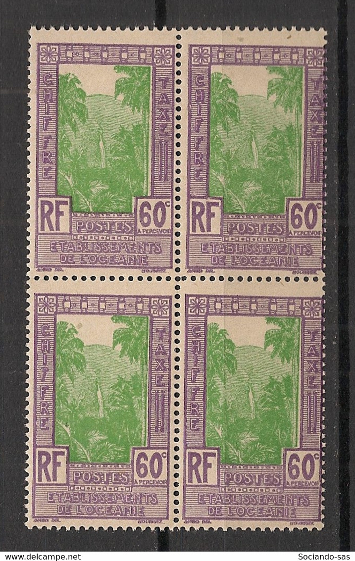 OCEANIE - 1929 - Taxe TT N°Yv. 14 - 60c Violet - Bloc De 4 - Neuf Luxe ** / MNH / Postfrisch - Strafport