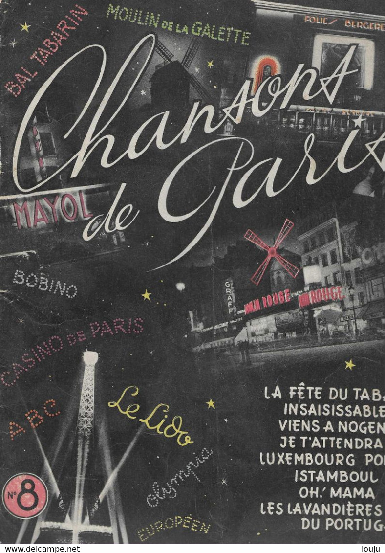 Livret De PARTITIONS.   Chansons De PARIS N° 8              Ed. Paul BEUSCHER - Liederbücher