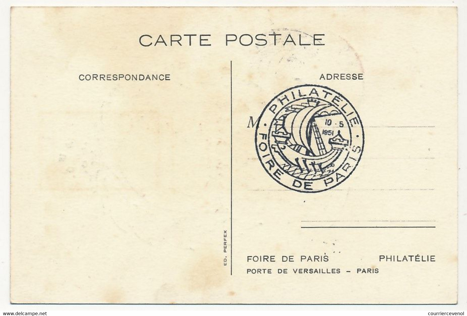 FRANCE - Carte Maximum - 10F + 10F Blason De Paris - 7eme Salon De La Philatélie - Foire De Paris 10/5/151 (retard) - 1950-1959