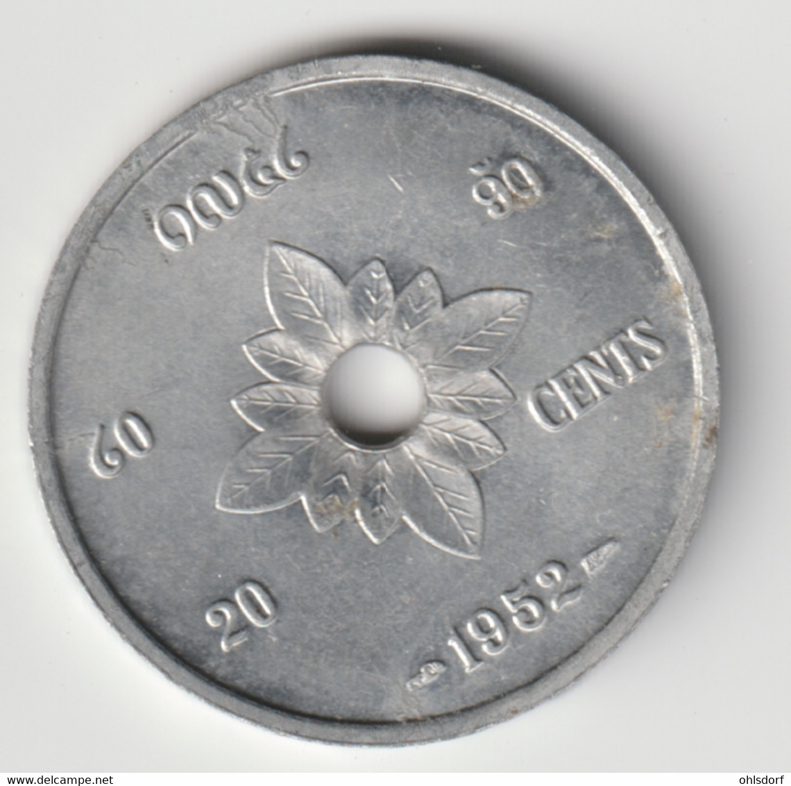 LAOS 1952: 20 Cents, KM 5 - Laos