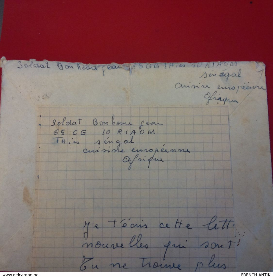 LETTRE SENEGAL POUR LES BOULOU PERPIGNAN CACHET OUTRE MER - Cartas & Documentos