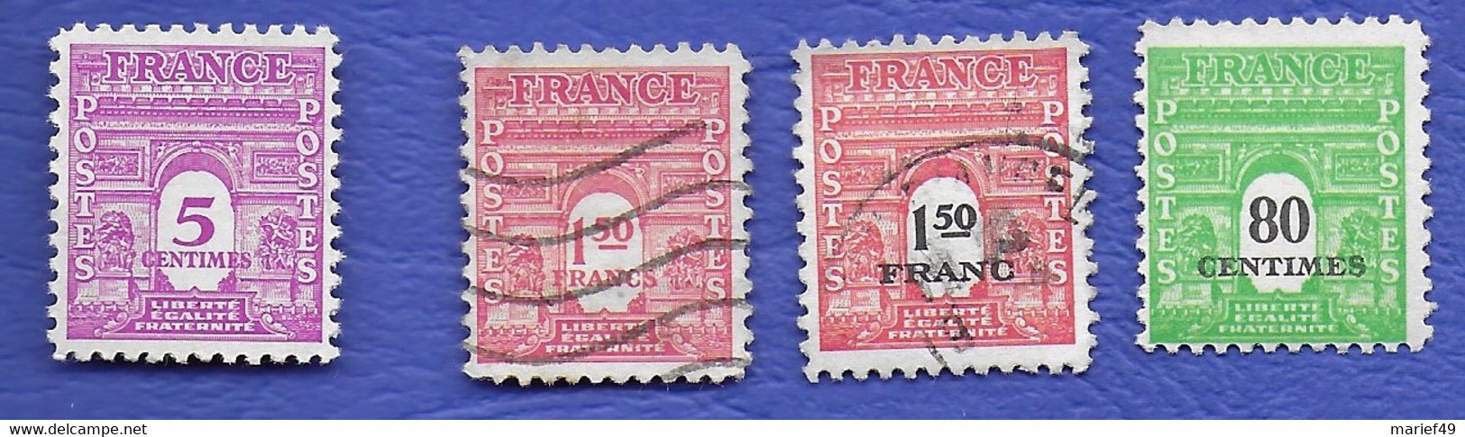 FRANCE 1945, ARC DE TRIOMPHE, 4 TIMBRES - Sonstige & Ohne Zuordnung