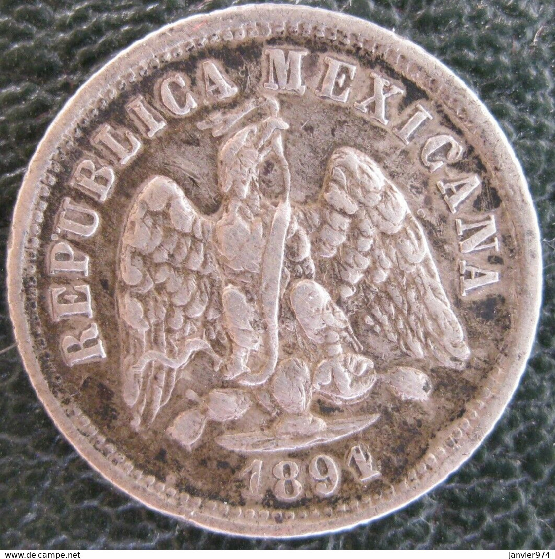 Variété Over Date,  10 Centavos 1891 (1 Sur 0) . Zs Zacatecas . Argent. Rare - Mexico