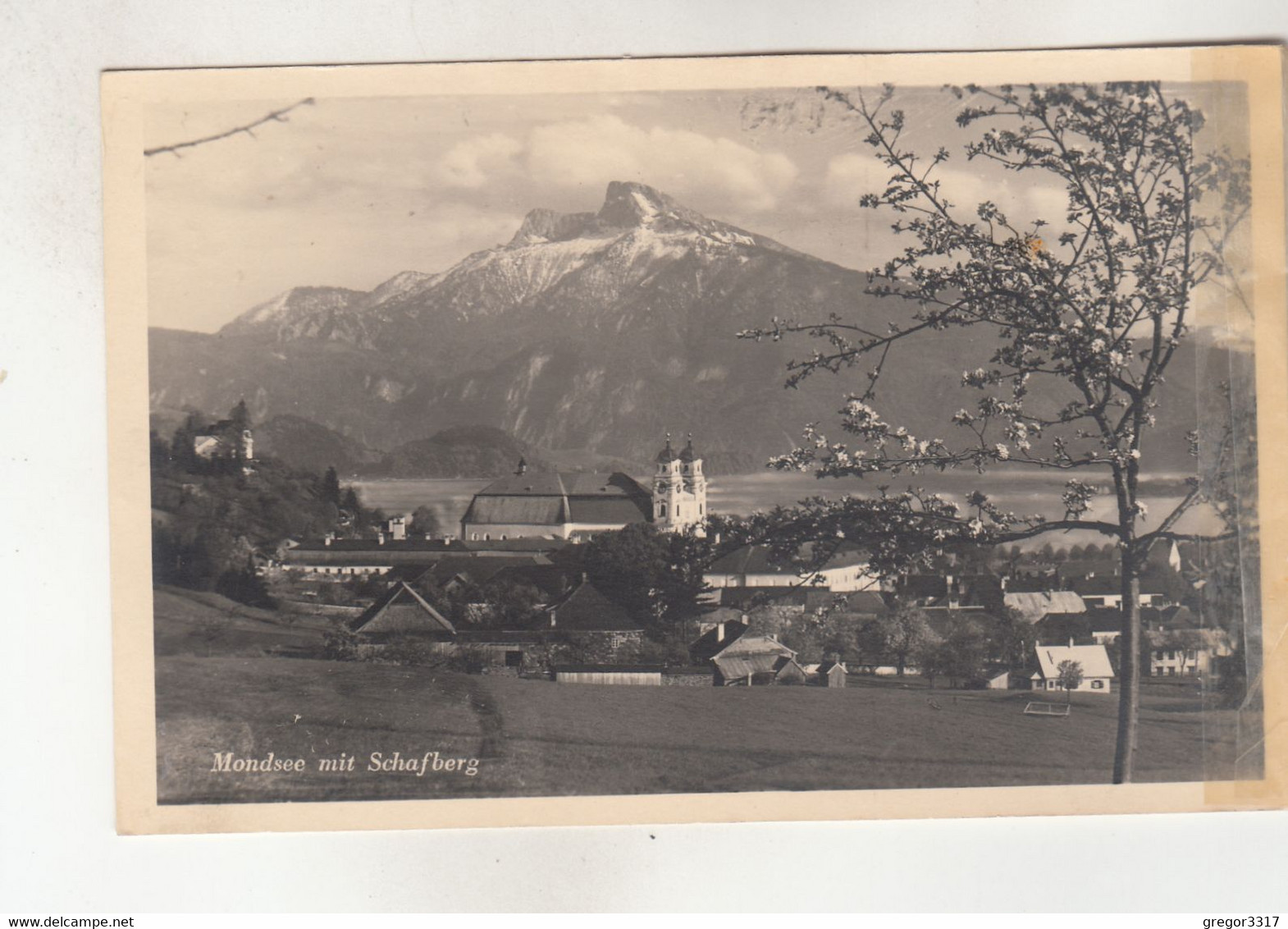 B7876) MONDSEE Mit Schafberg - Häuser U. Blick Zur Kirche - Mondsee