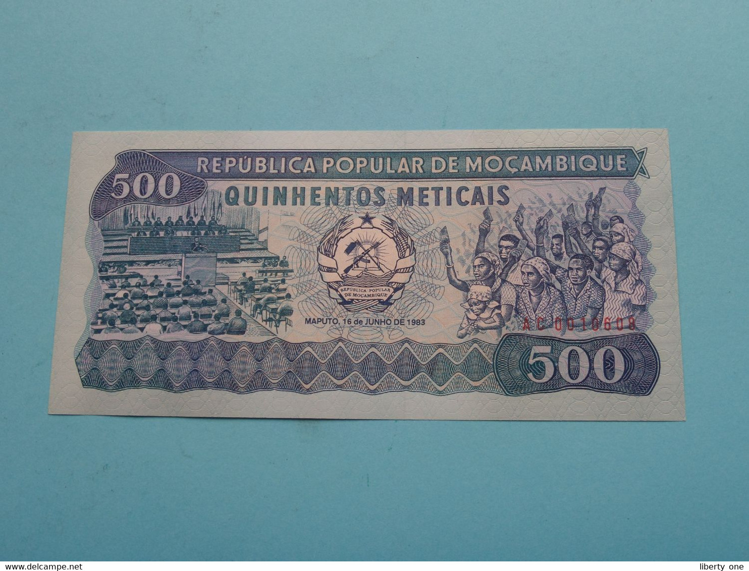 500 Quinhentos Meticais - 16 Juno 1983 ( AC0010608 ) Moçambique ( For Grade, Please See Photo ) UNC ! - Mozambico