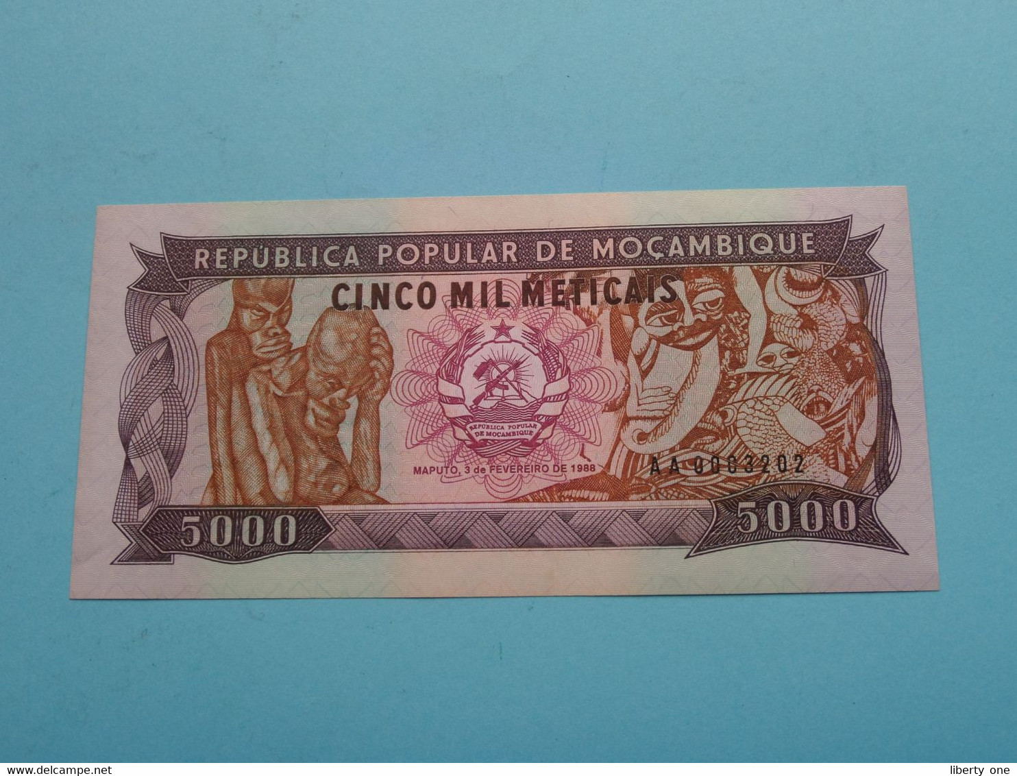 5000 Cinco Mil Meticais - 3-2-1988 ( AA0003202 ) Moçambique ( For Grade, Please See Photo ) UNC ! - Mozambico