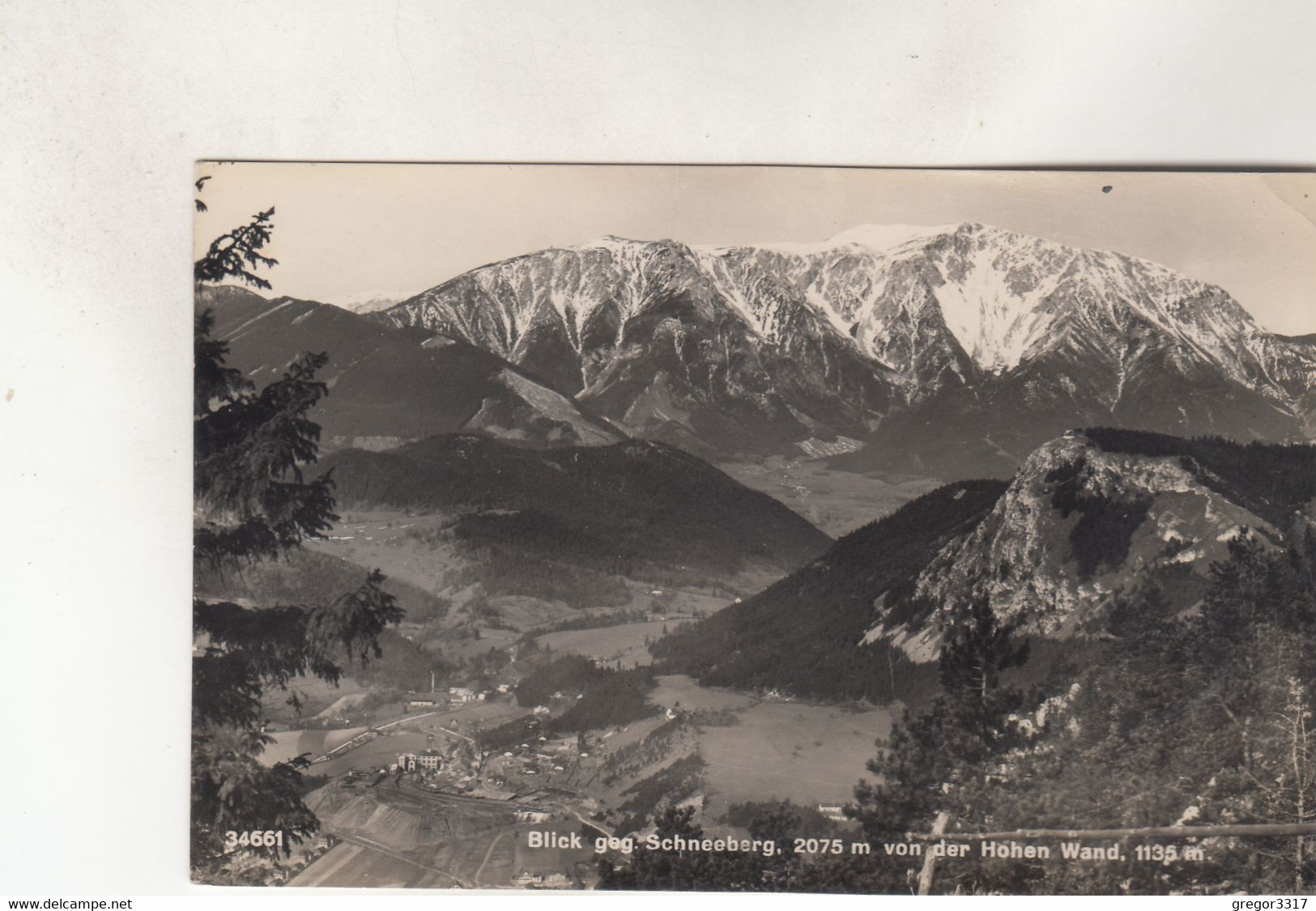 B7896) Blick Geg. SCHNEEBERG Von Der HOHEN WAND - Alte S/W Ansicht TOP 1954 - Schneeberggebiet