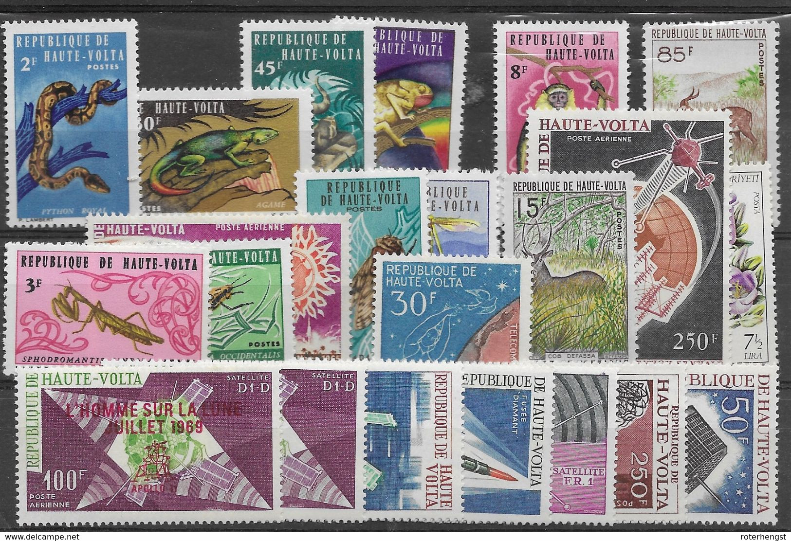 Upper Volta Lot Of Good Stamps/airmails Mnh ** 60ths About 45 Euros Animals Space Topics (2 Scans) - Haute-Volta (1958-1984)